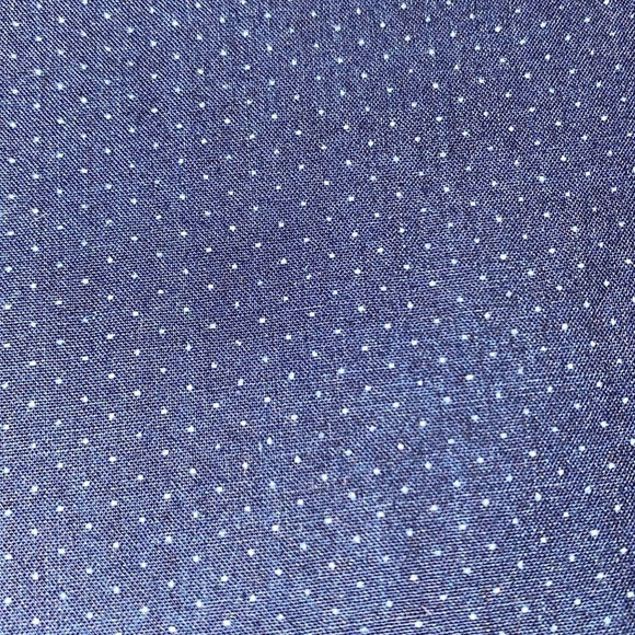 ZARA MAN Slim fit navy with white tiny polka dots long sleeve button up size L - Picture 3 of 9